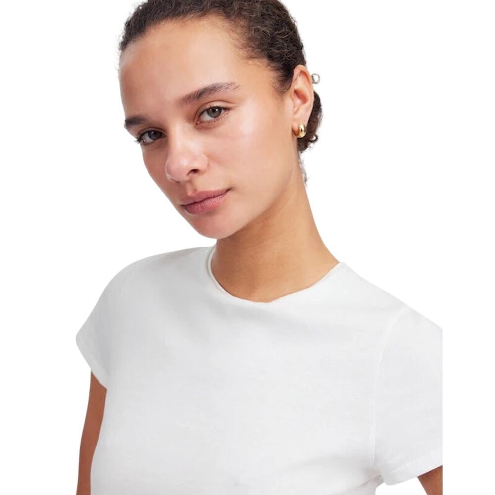 Madewell Essential Slim Tee XXS White 100% Cotton Fitted Crewneck NWT Basic - Picture 5 of 9